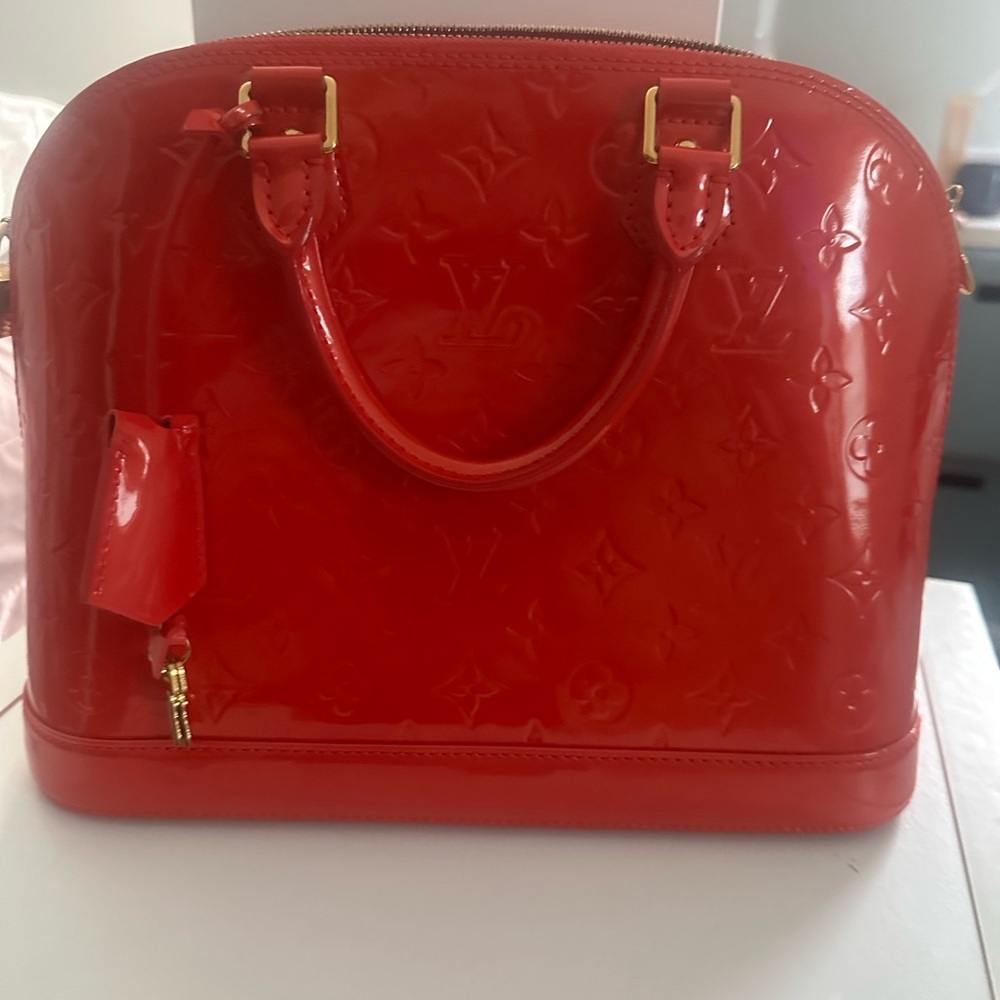 Louis Vuitton Alma pm monogram vernis orange red - Picture 3 of 10